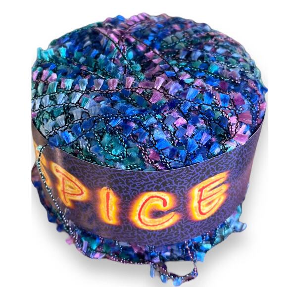 3 Balls Knitting Fever SPICE Eyelash Flutter Yarn | 05 Blue Pink | Made in Italy - Picture 6 of 7